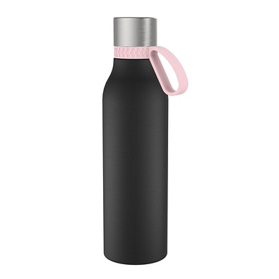 Thermotrinkflasche RETUMBLER-myNIZZA II 600 CERAMIC, schwarz, Ring rosa