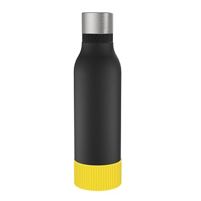 Thermotrinkflasche RETUMBLER-myNIZZA II 600 CERAMIC, schwarz, Sleeve gelb