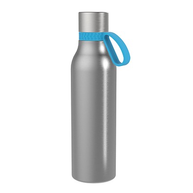 Thermotrinkflasche RETUMBLER-myNIZZA II 600 CERAMIC, silber, Ring hellblau