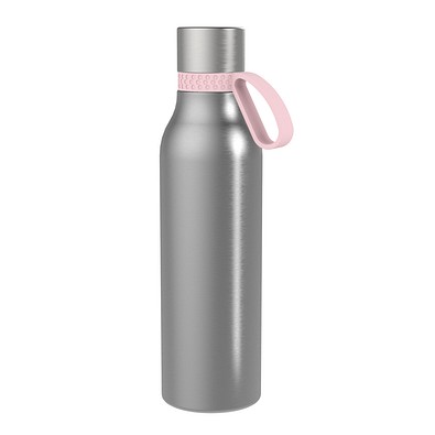 Thermotrinkflasche RETUMBLER-myNIZZA II 600 CERAMIC, silber, Ring rosa