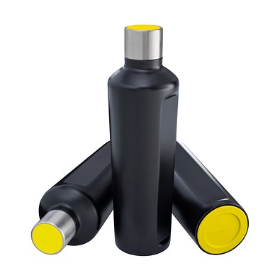 Thermotrinkflasche RETUMBLER-mySTEELONE, schwarz/gelb