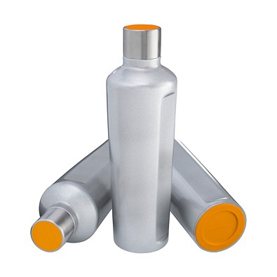 Thermotrinkflasche RETUMBLER-mySTEELONE, silber/orange