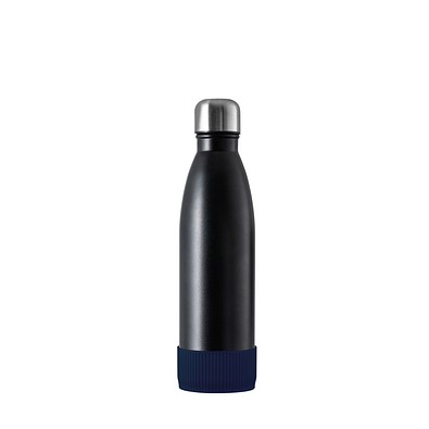 Thermotrinkflasche RETUMBLER-NIZZA, schwarz, Sleeve dunkelblau