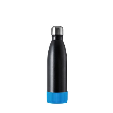 Thermotrinkflasche RETUMBLER-NIZZA, schwarz, Sleeve hellblau