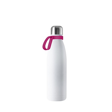 Thermotrinkflasche RETUMBLER-NIZZA, weiß, Ring magenta