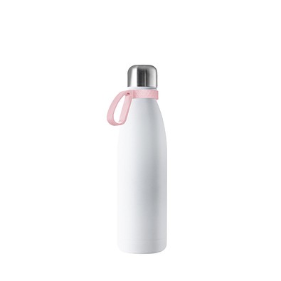 Thermotrinkflasche RETUMBLER-NIZZA, weiß, Ring rosa