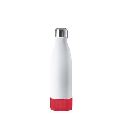 Thermotrinkflasche RETUMBLER-NIZZA, weiß, Sleeve rot