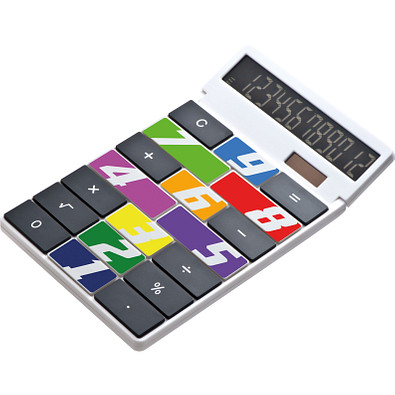 Tischrechner Eigendesign mit 12 Digits aus Kunststoff, weiss Tischrechner Eigendesign mit 12 Digits aus Kunststoff, weiss