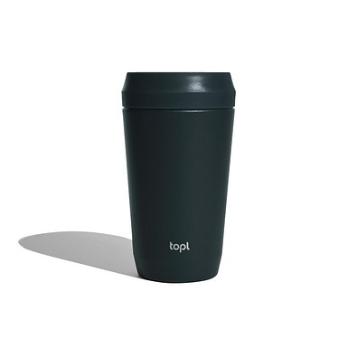 Topl-Trinkbecher aus rec. Stahl mit 360-Grad-Deckel 354ml, grau