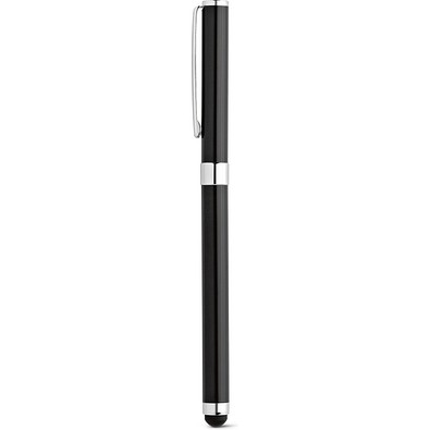 TOUCH. Rollerball aus Edelstahl mit Touchpen-Spitze, Schwarz