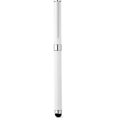 TOUCH. Rollerball aus Edelstahl mit Touchpen-Spitze, Weiß