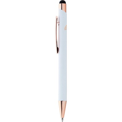 Metall-Touch-Kugelschreiber weiß/roségold