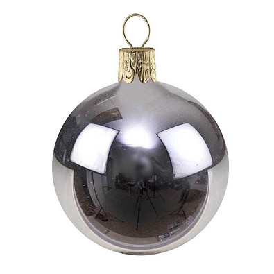 Traditionelle Glaskugel, glanz-silber, 1-seit. Druck