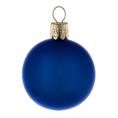 Traditionelle Glaskugel, matt-blau, 1-seit. Druck