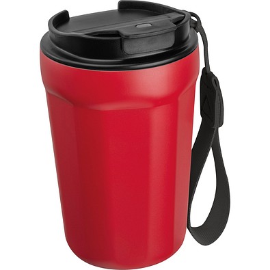 Trinkbecher aus Edelstahl, 350ml , rot