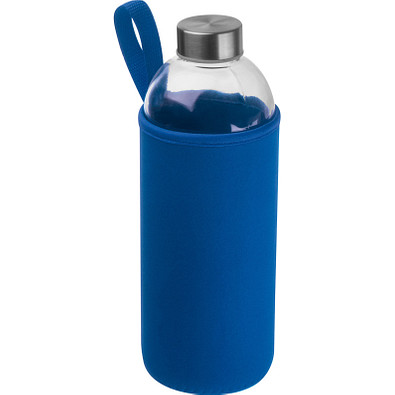 Trinkflasche mit Neoprensleeve 1,0 l, blau