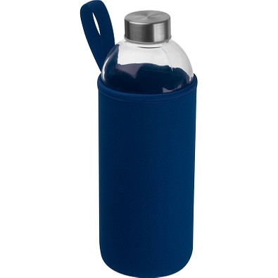 Trinkflasche mit Neoprensleeve 1,0 l, dunkelblau