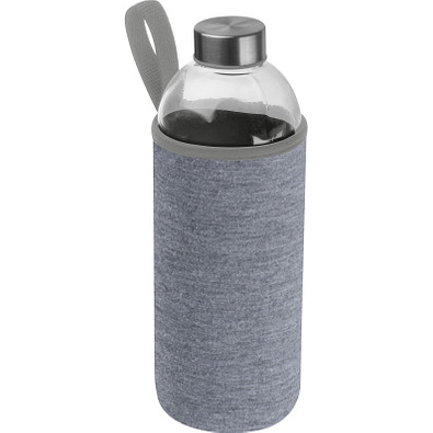 Trinkflasche mit Neoprensleeve 1,0 l, grau