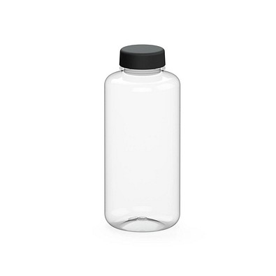 Trinkflasche Refresh, 1 l, RENEW, transparent/schwarz