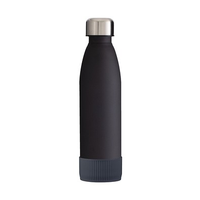 Trinkflasche RETUMBLER-myTOULON GLASS, schwarz, Sleeve anthrazit