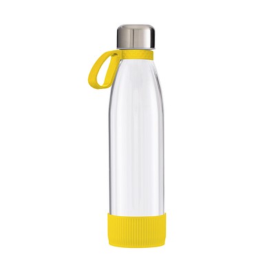 Trinkflasche RETUMBLER-myTOULON GLASS, transparent/gelb/gelb