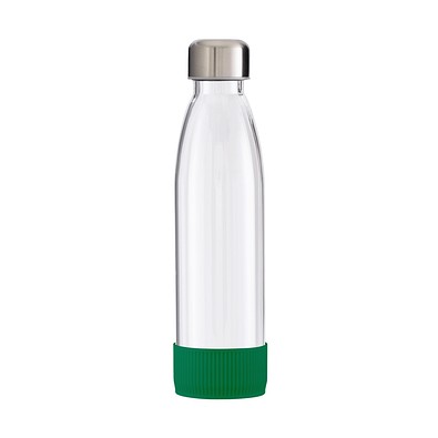 Trinkflasche RETUMBLER-myTOULON GLASS, transparent, Sleeve grün