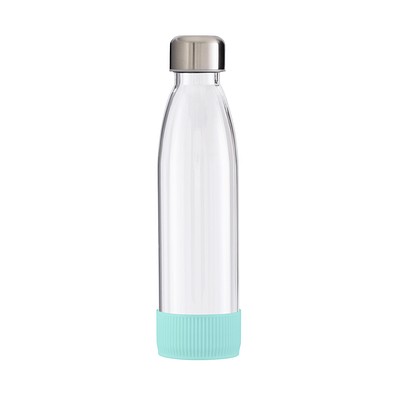 Trinkflasche RETUMBLER-myTOULON GLASS, transparent, Sleeve mint