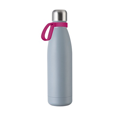 Trinkflasche RETUMBLER-myTOULON, grau, Ring magenta