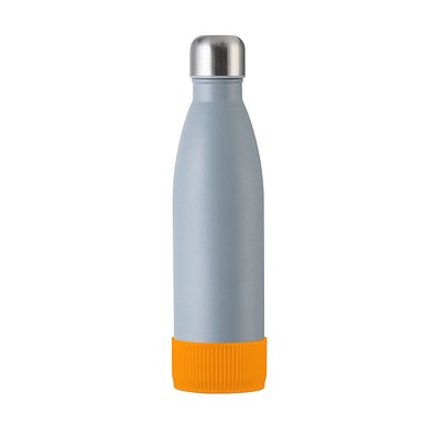 Trinkflasche RETUMBLER-myTOULON, grau, Sleeve orange