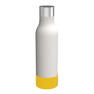 Trinkflasche RETUMBLER-myTOULON II 820, weiß, Sleeve gelb