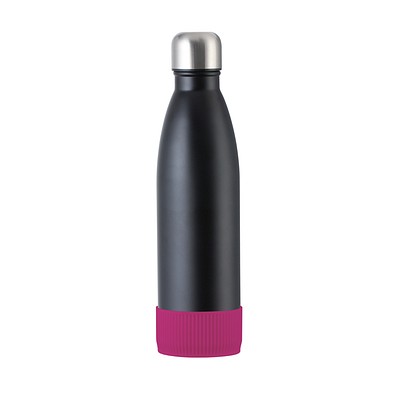 Trinkflasche RETUMBLER-myTOULON, schwarz, Sleeve magenta