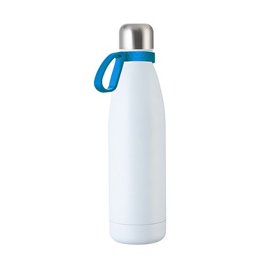 Trinkflasche RETUMBLER-myTOULON, weiß, Ring hellblau