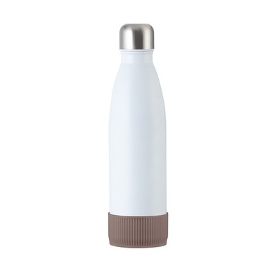 Trinkflasche RETUMBLER-myTOULON, weiß, Sleeve braun