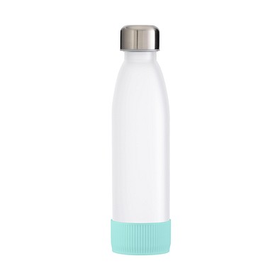Trinkflasche RETUMBLER-TOULON GLASS, weiß, Sleeve mint