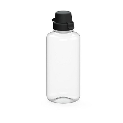 Trinkflasche School, 1 l, RENEW, transparent/schwarz