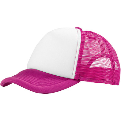Trucker Kappe mit 5 Segmenten, rosa,weiss Trucker Kappe mit 5 Segmenten, rosa,weiss