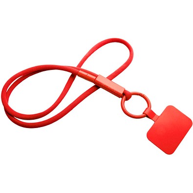 Tubyard Lanyard mit Telefonhalterung und Band aus recyceltem Kunststoff, rot