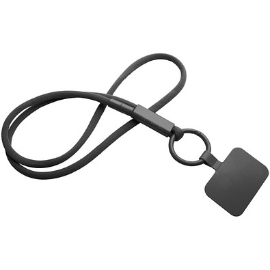Tubyard Lanyard mit Telefonhalterung und Band aus recyceltem Kunststoff, schwarz