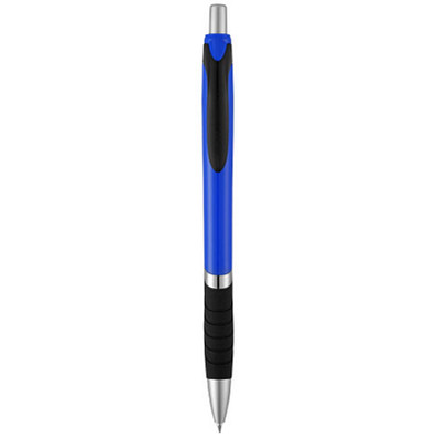 Turbo Druckkugelschreiber mit Gummigriff, schwarze Mine, royalblau,schwarz Turbo Druckkugelschreiber mit Gummigriff, schwarze Mine, royalblau,schwarz