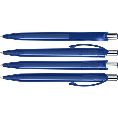 uma® BEAT transparent Druckkugelschreiber, dunkelblau