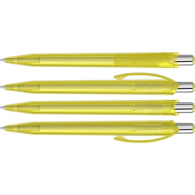 uma® BEAT transparent Druckkugelschreiber, gelb