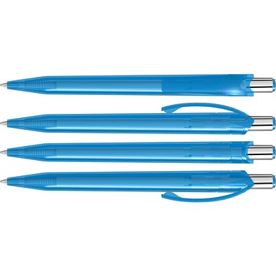 uma® BEAT transparent Druckkugelschreiber, hellblau