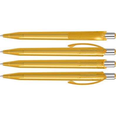 uma® BEAT transparent Druckkugelschreiber, ocker