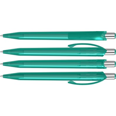 uma® BEAT transparent Druckkugelschreiber, petrol