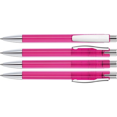 uma® CANDY transparent M SI Druckkugelschreiber, magenta