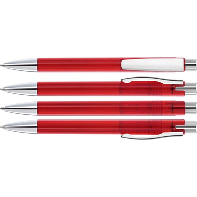 uma® CANDY transparent M SI Druckkugelschreiber, rot