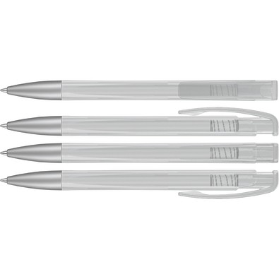 uma® LINEO frozen SI Druckkugelschreiber, klar