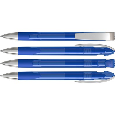 uma® LOOK grip transparent M SI Druckkugelschreiber, dunkelblau