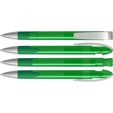 uma® LOOK grip transparent M SI Druckkugelschreiber, dunkelgrün