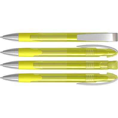 uma® LOOK grip transparent M SI Druckkugelschreiber, gelb